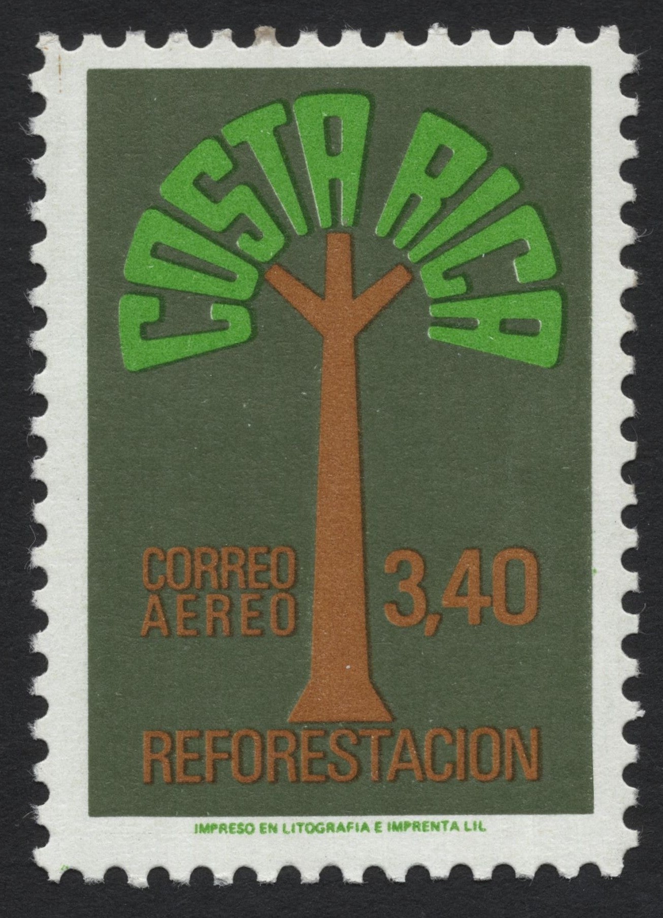 SCG7581 - Costa Rica 3.40 Colones “Reforestación” Airmail Stamp