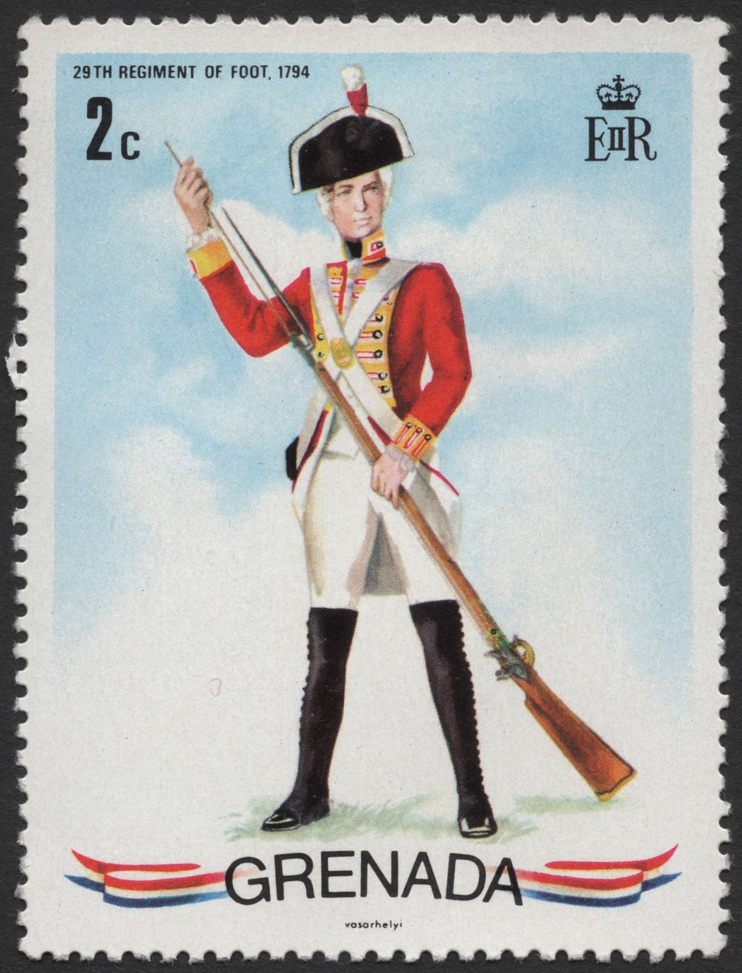 SCG755 - Grenada 29th Regiment of Foot Soldier Stamp – 1794