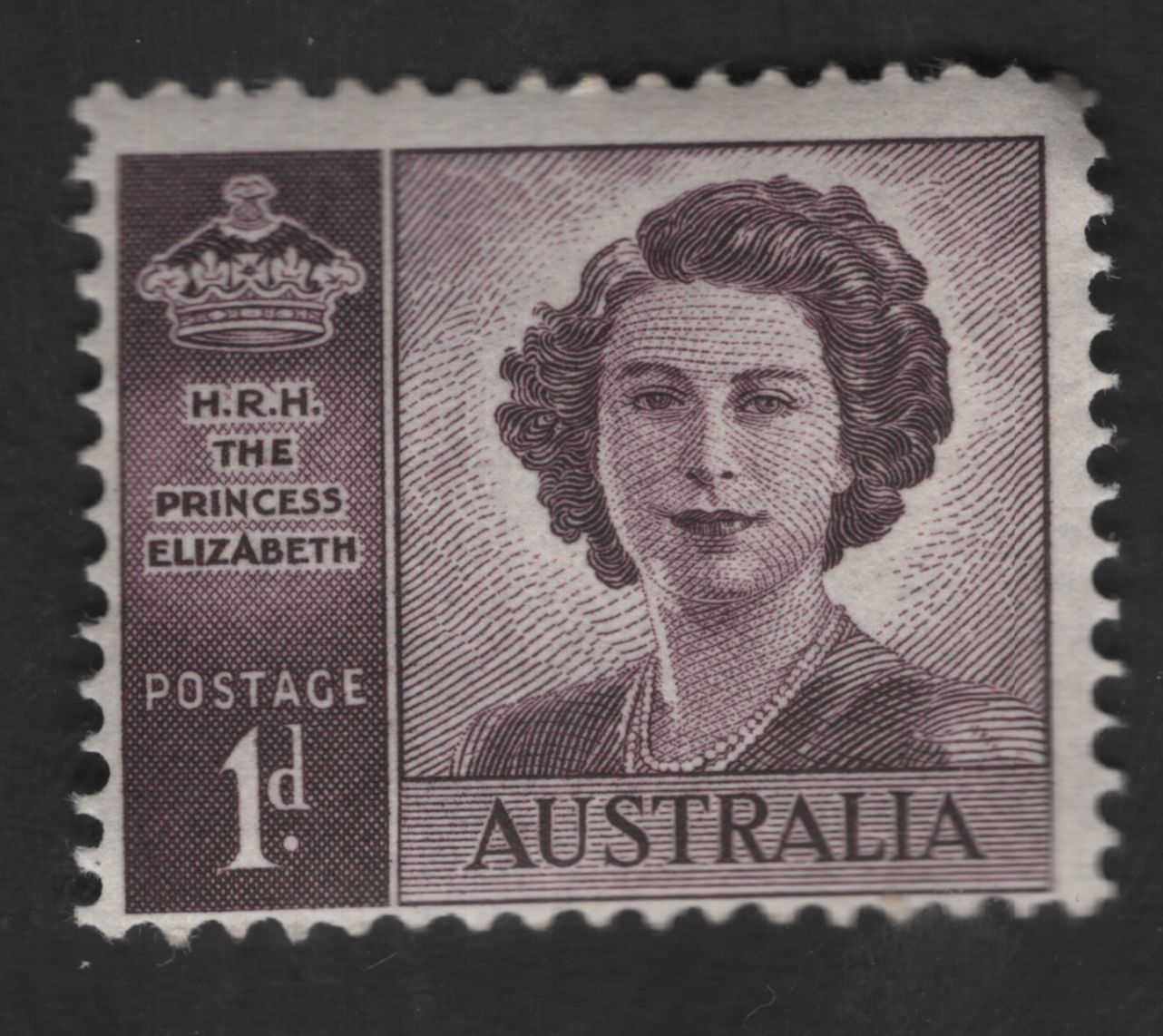 SCG12659 - Australia 1d H.R.H. Princess Elizabeth Definitive Stamp (Pre-Decimal Issue)