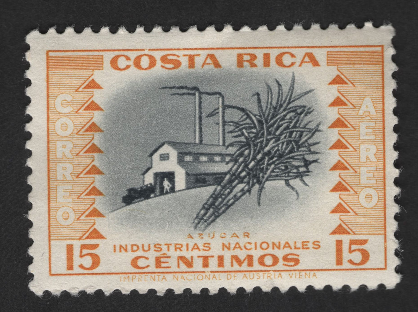 SCG12662 - Costa Rica 15 Céntimos “Azúcar – Industrias Nacionales” Sugar Industry Stamp