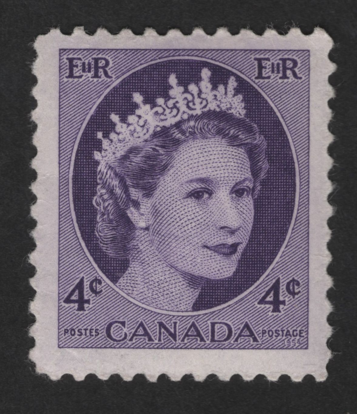 SCG12643 - Canada 1954 – 4¢ Queen Elizabeth II Wilding Definitive Stamp