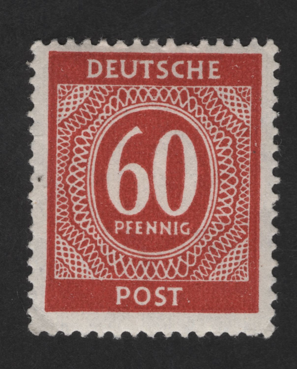 SCG12648 - Germany 60 Pfennig “Deutsche Post” Numeral Definitive Stamp (Allied Occupation Issue)