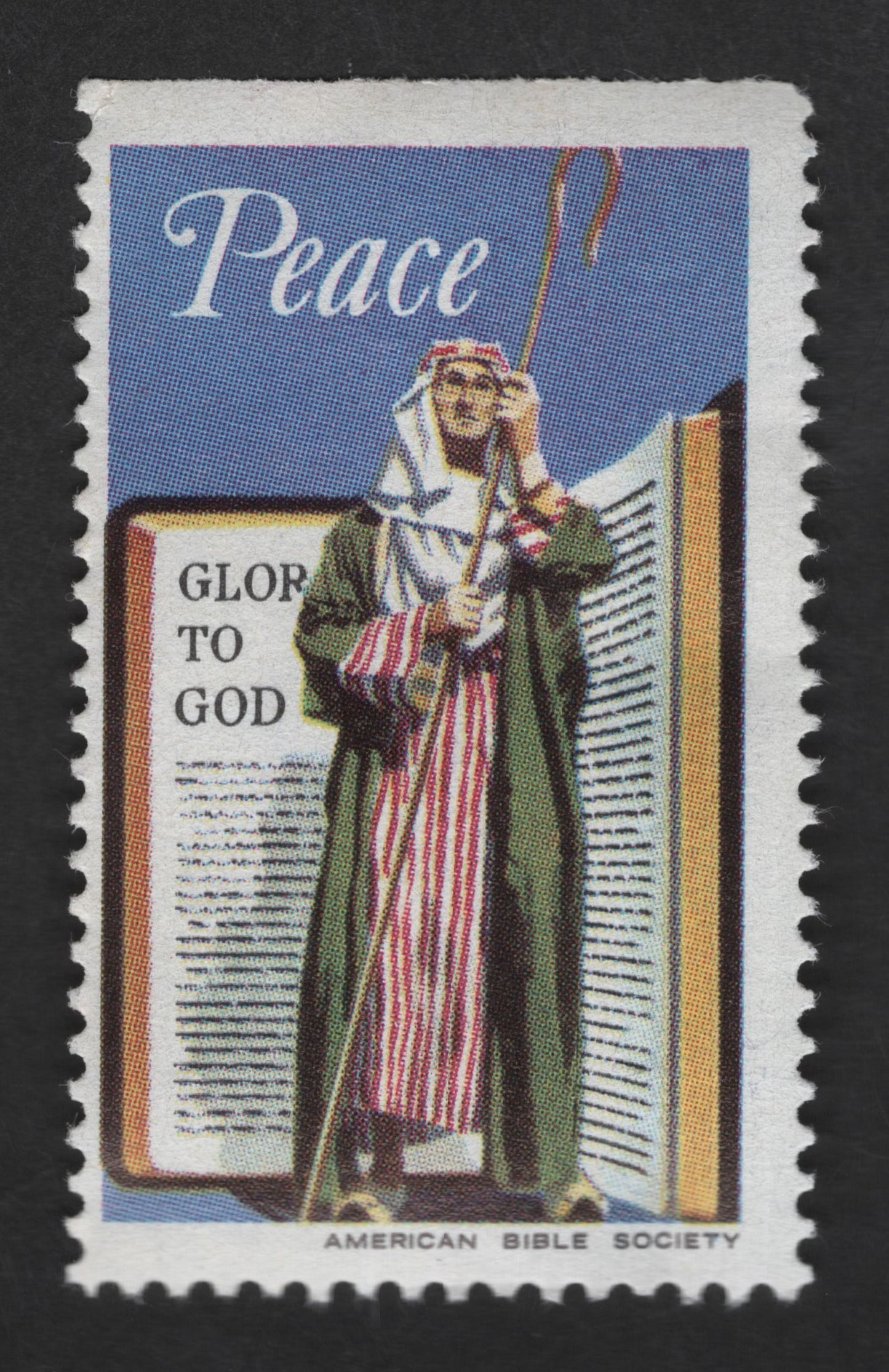 SCG12834 - USA – American Bible Society “Peace – Glory to God” Christmas Seal