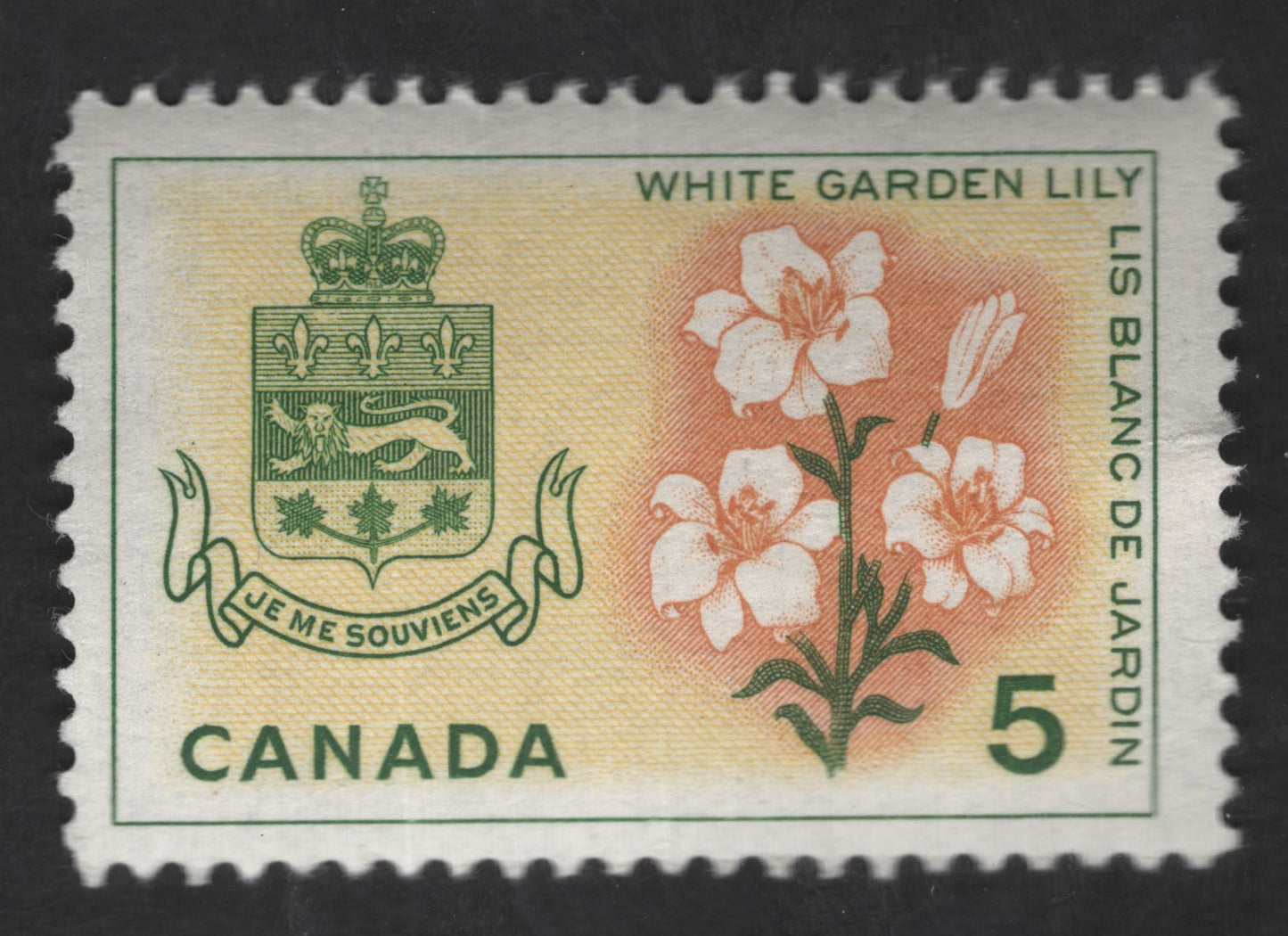 SCG12843 - Canada 5¢ White Garden Lily Floral Definitive Stamp