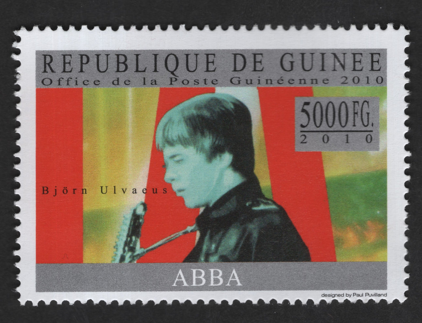 SCG12845 - Guinea 2010 – ABBA Music Legends: Björn Ulvaeus 5000FG Commemorative Stamp