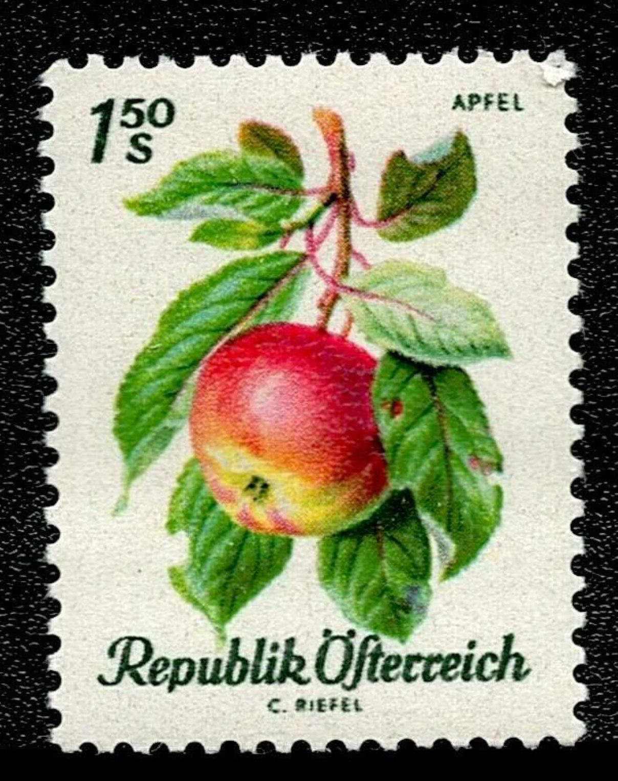 SCG131 Austria Fruit Series Stamps – Strawberries, Apple, Grapes, Cherries & Apricots – Republik Österreich