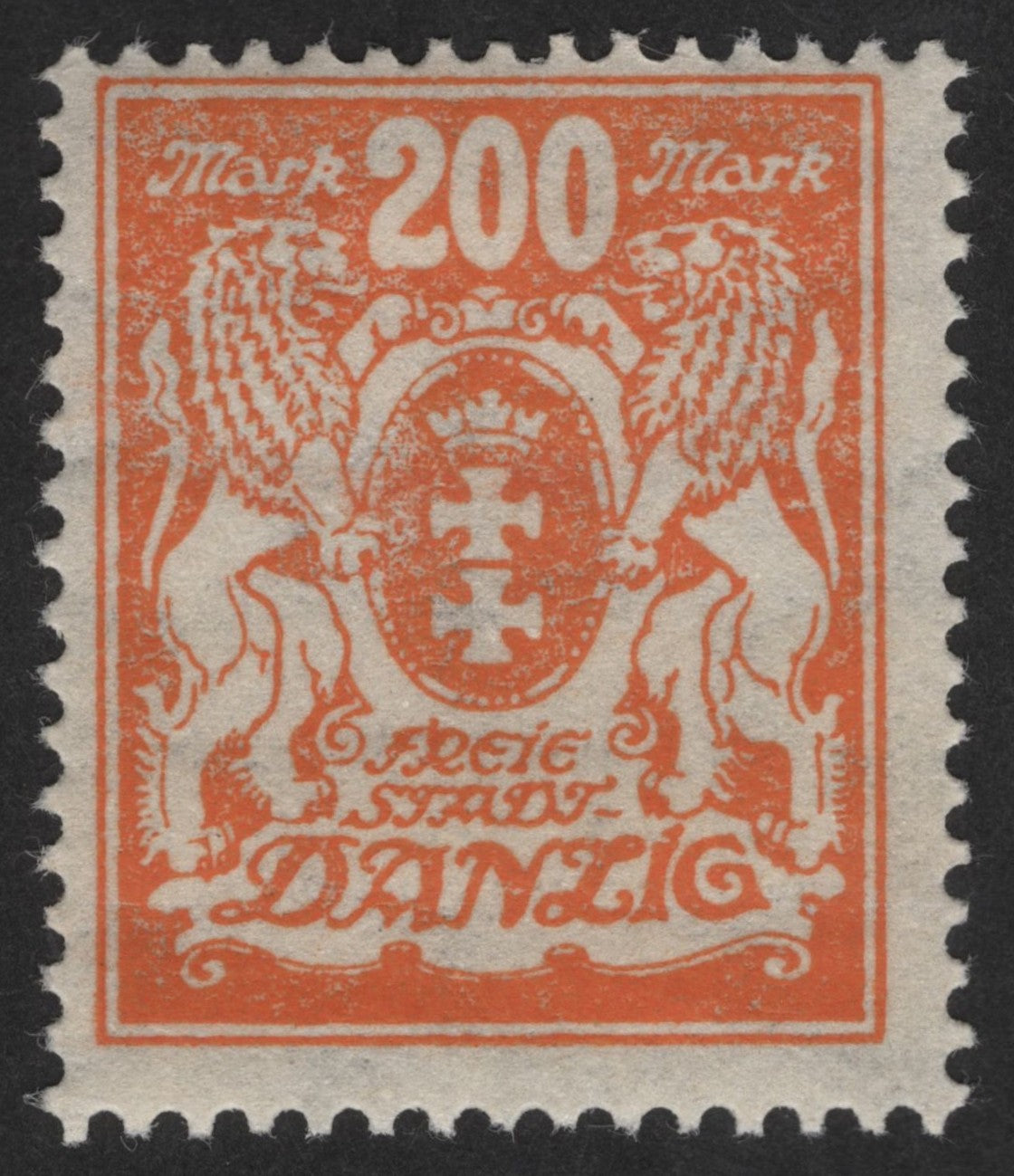 SCG12629 - Free City of Danzig 200 Mark Inflation Issue – Heraldic Arms Stamp