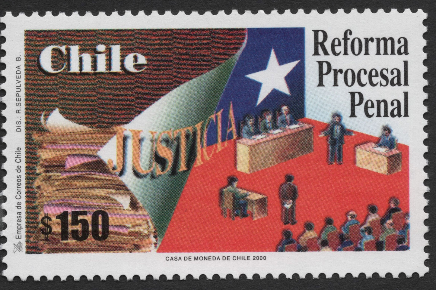 SCG370 - Chile 2000 Criminal Procedure Reform Stamp
