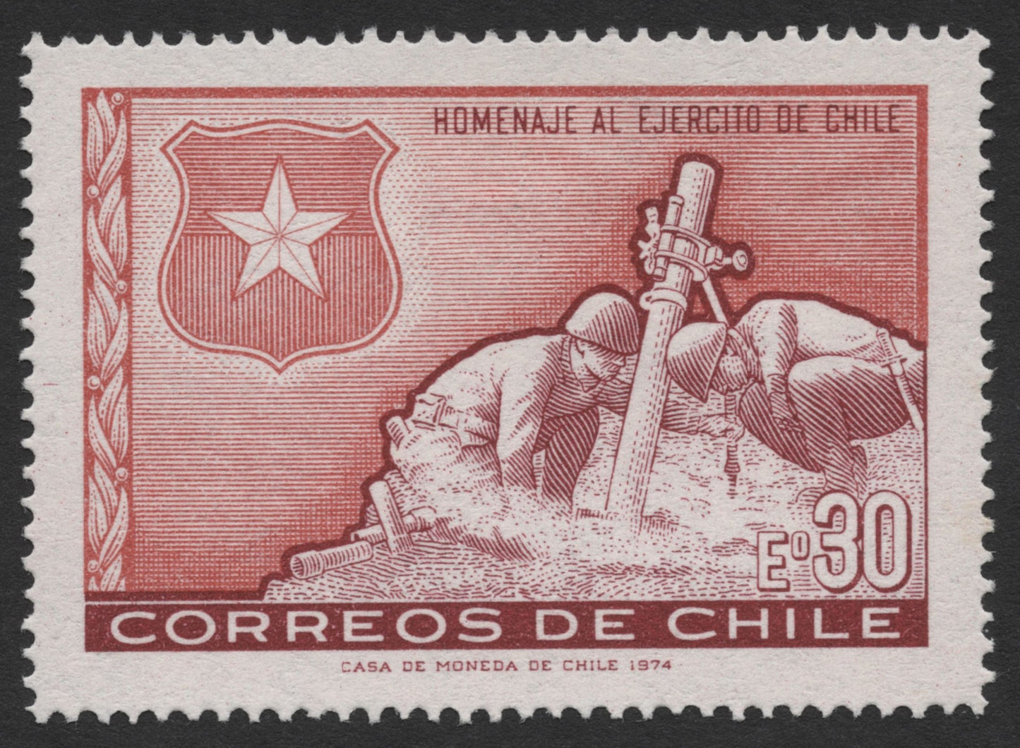 SCG376 - Chile 1974 Tribute to the Chilean Army Stamp