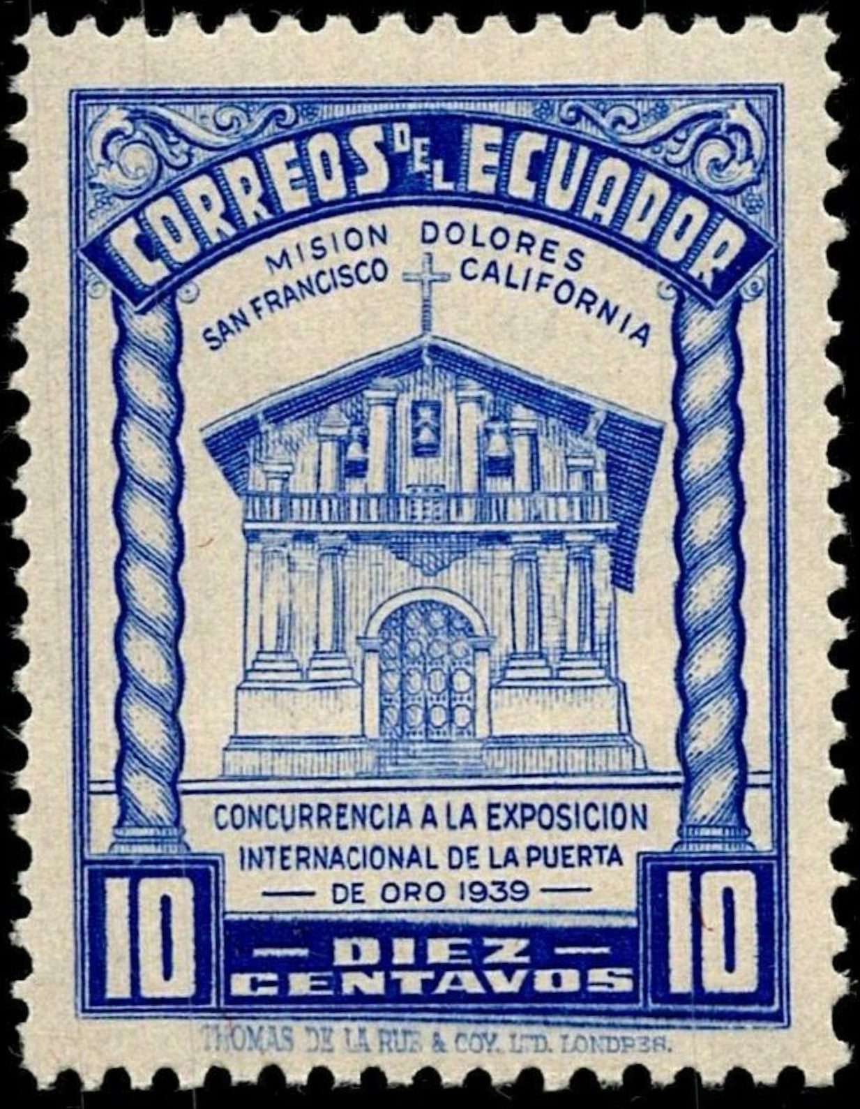 SCG750 - 1939 Ecuador Mission Dolores Stamp – 10 Centavos