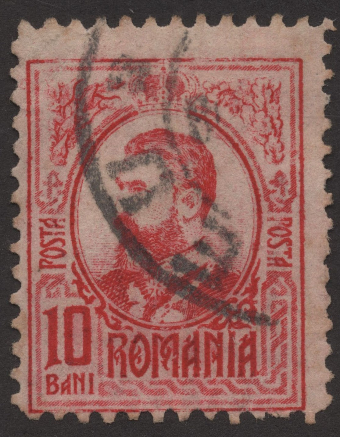 SCG232 Used 10 Bani Red King Carol I Stamp – Romania