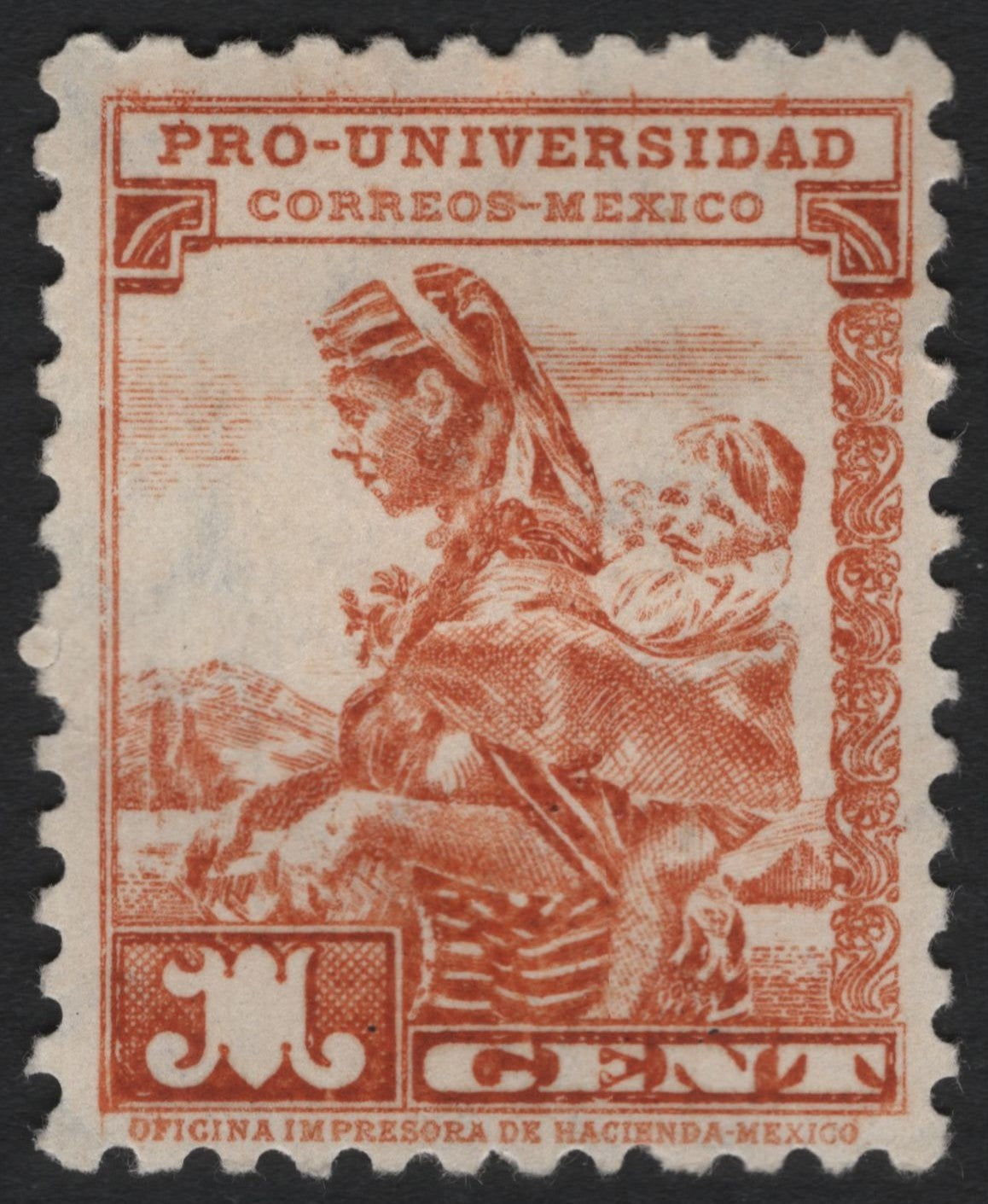 SCG9177 - Mexico 1c “Pro-Universidad” Indigenous Mother & Child – Charity Postal Issue