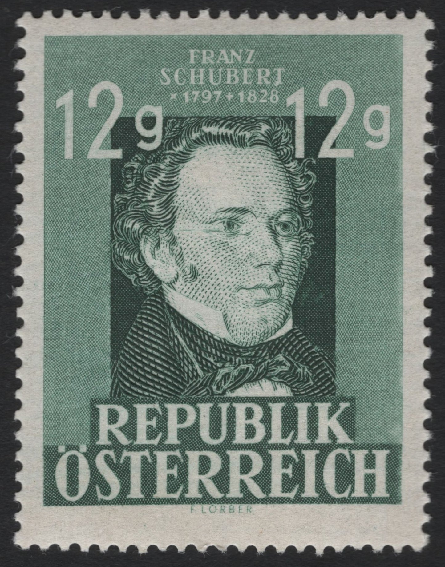 SCG9137 - Austria – 12g Franz Schubert Commemorative (c.1950s Issue)