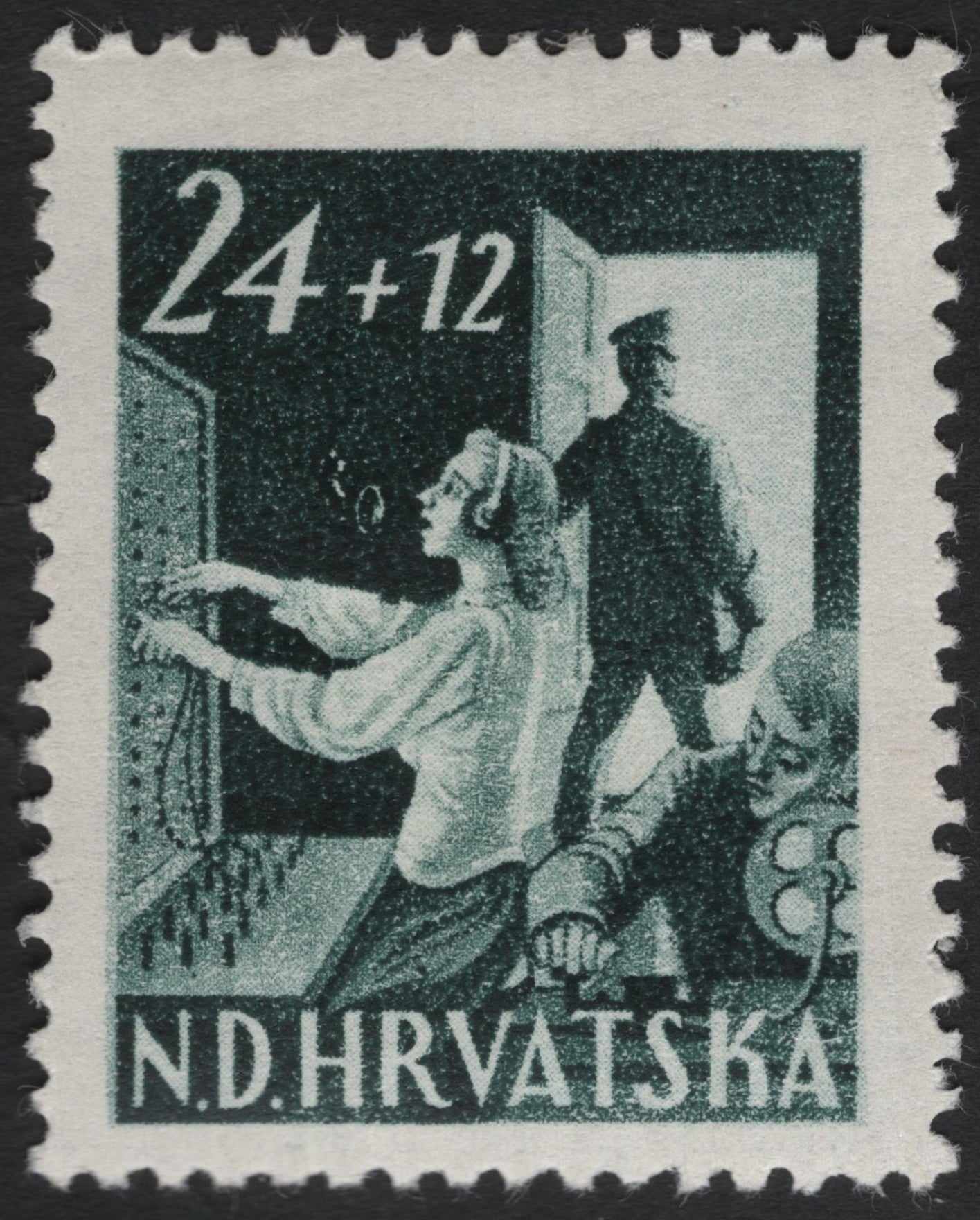 SCG9047 - Croatia (NDH) 24+12 Kn – Telephone Operators Semi-Postal (WWII), 1943