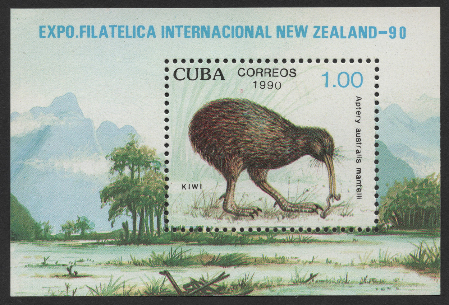 SCG555 - Cuba 1990 Kiwi Bird Souvenir Sheet — New Zealand Philatelic Expo