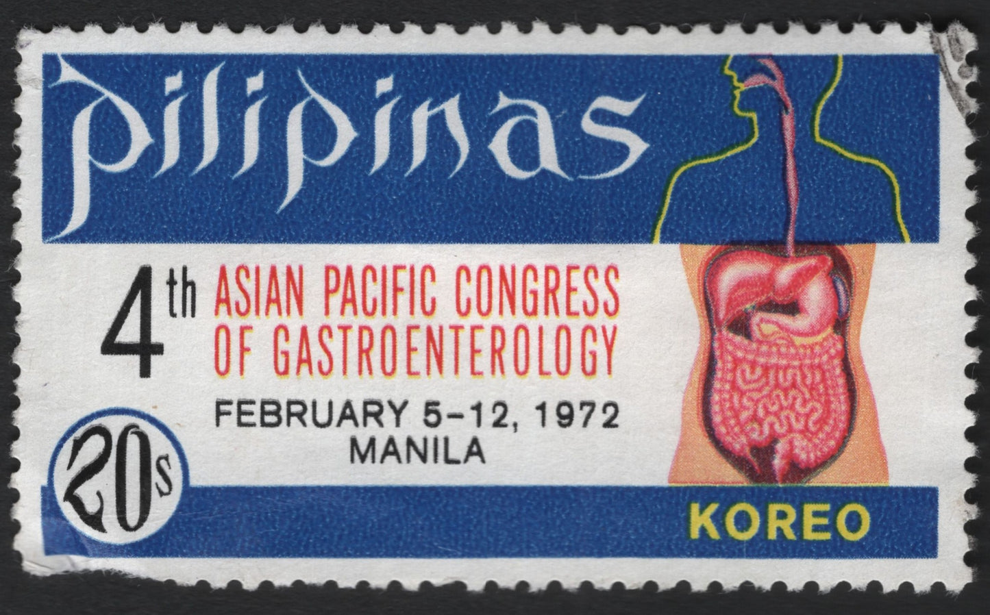 SCG9350 - Philippines 1972 – 4th Asian Pacific Congress of Gastroenterology, 20 Sentimos