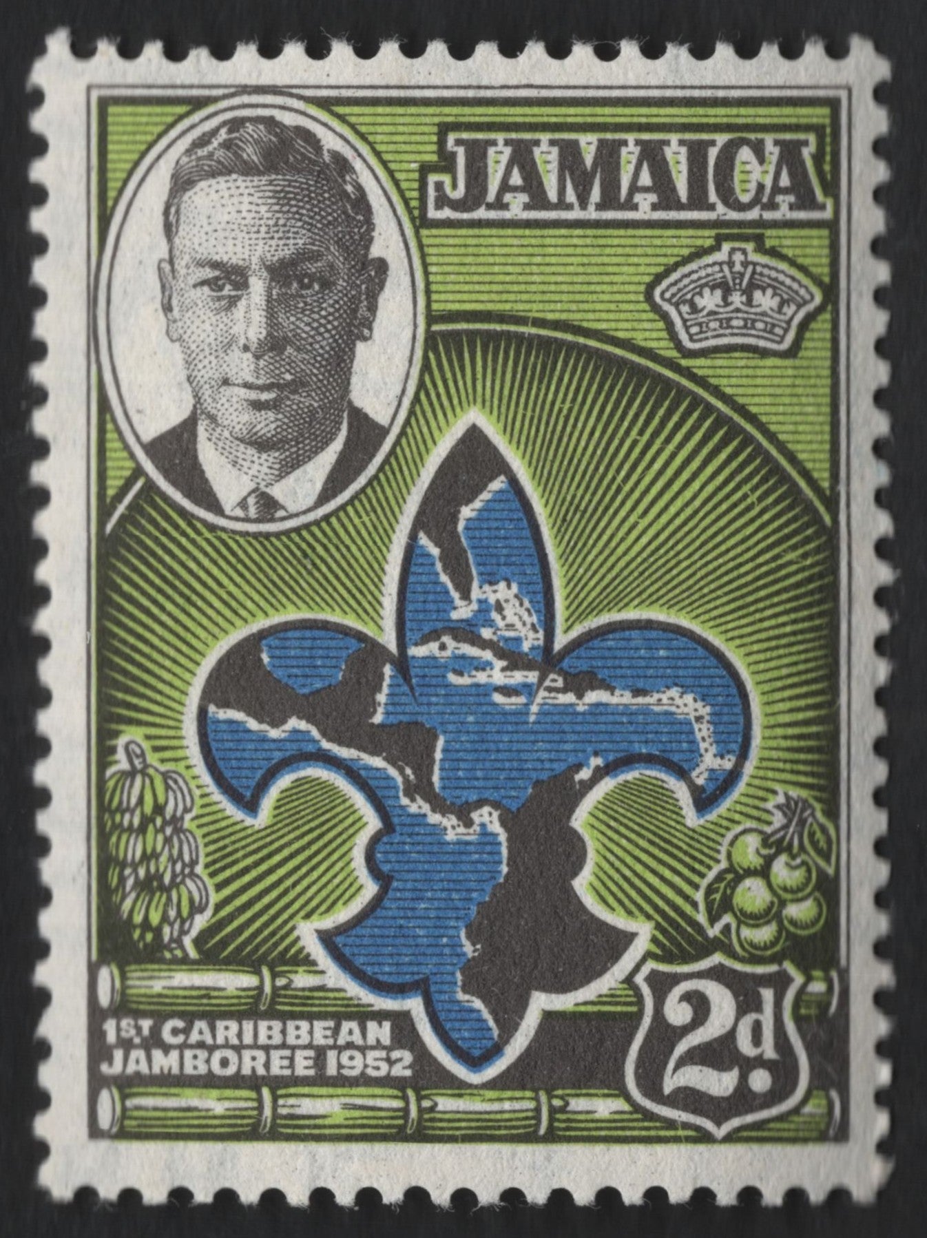 SCG9354 - Jamaica 1952 – 1st Caribbean Jamboree 2d Scout Emblem Stamp