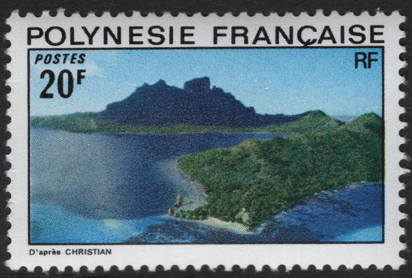 SCG9339 - French Polynesia 20F – Island Landscape (c. 1970s)
