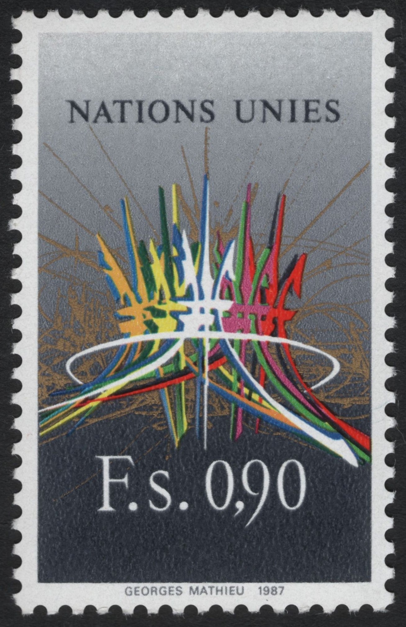 SCG8525 - Nations Unies – Abstract Composition by Georges Mathieu (1987)