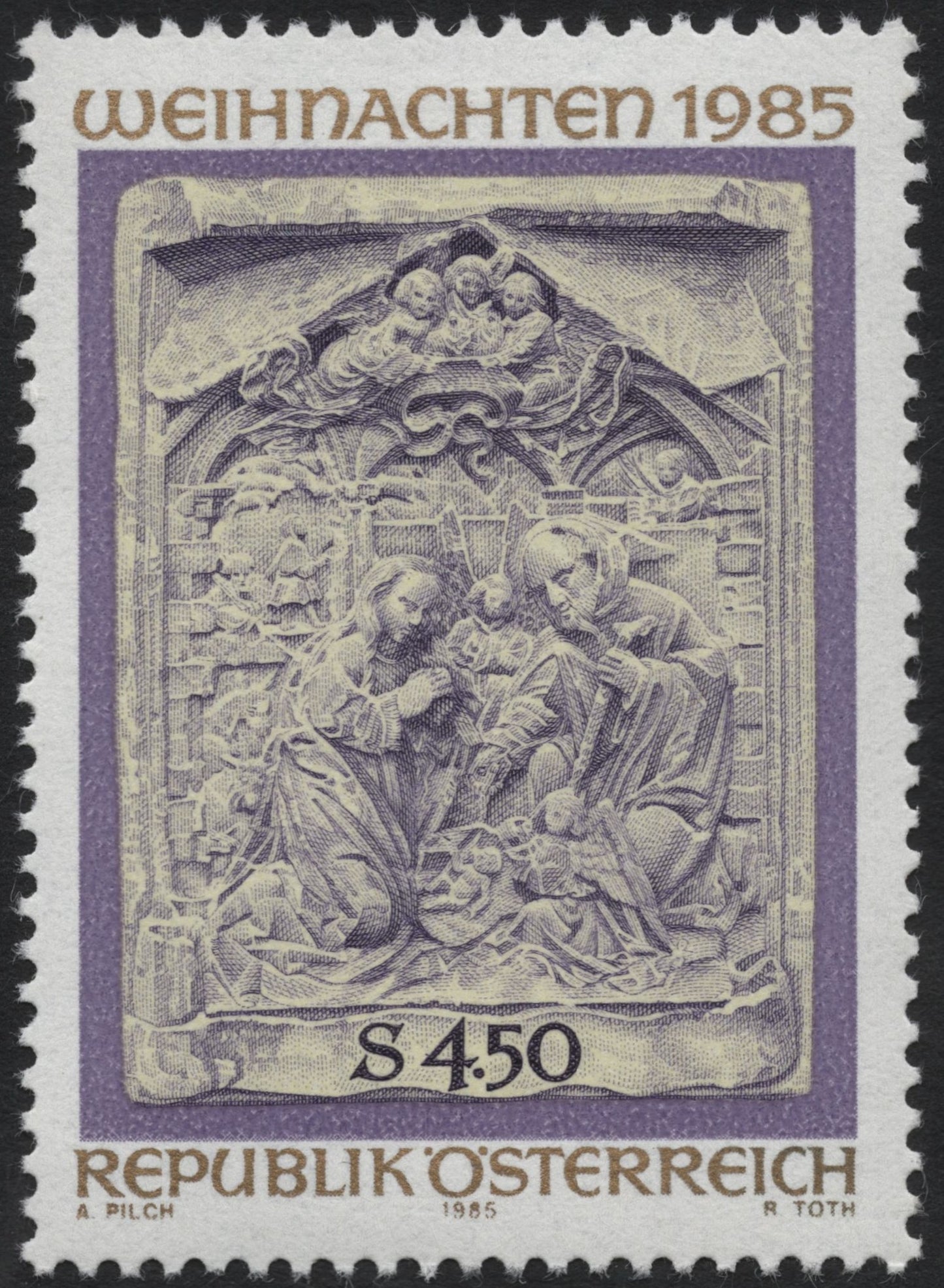 SCG8549 - Austria 1985 Christmas Stamp – Nativity Relief