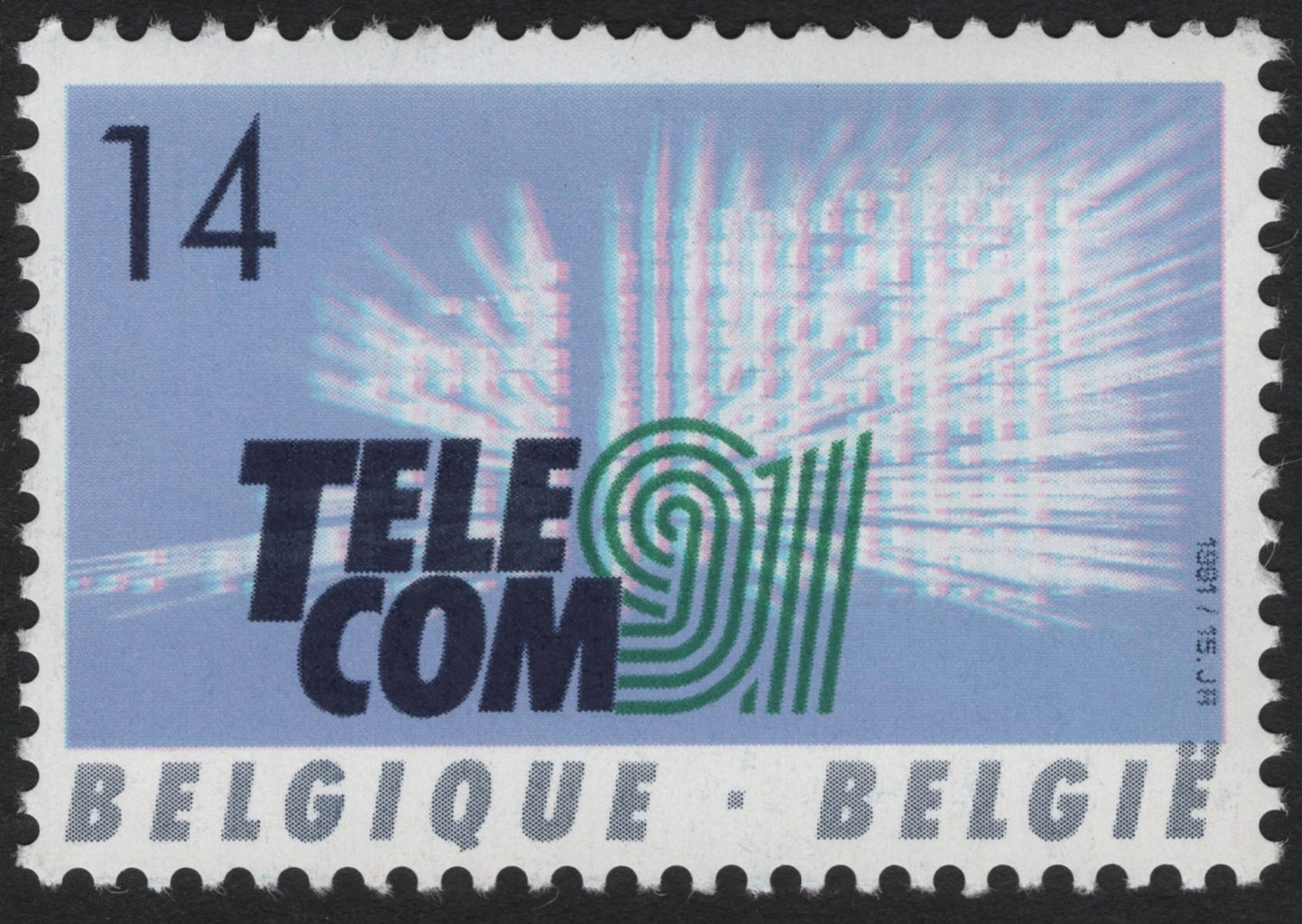 SCG9324 - Belgium 1991 – “Telecom 91” 14F Commemorative