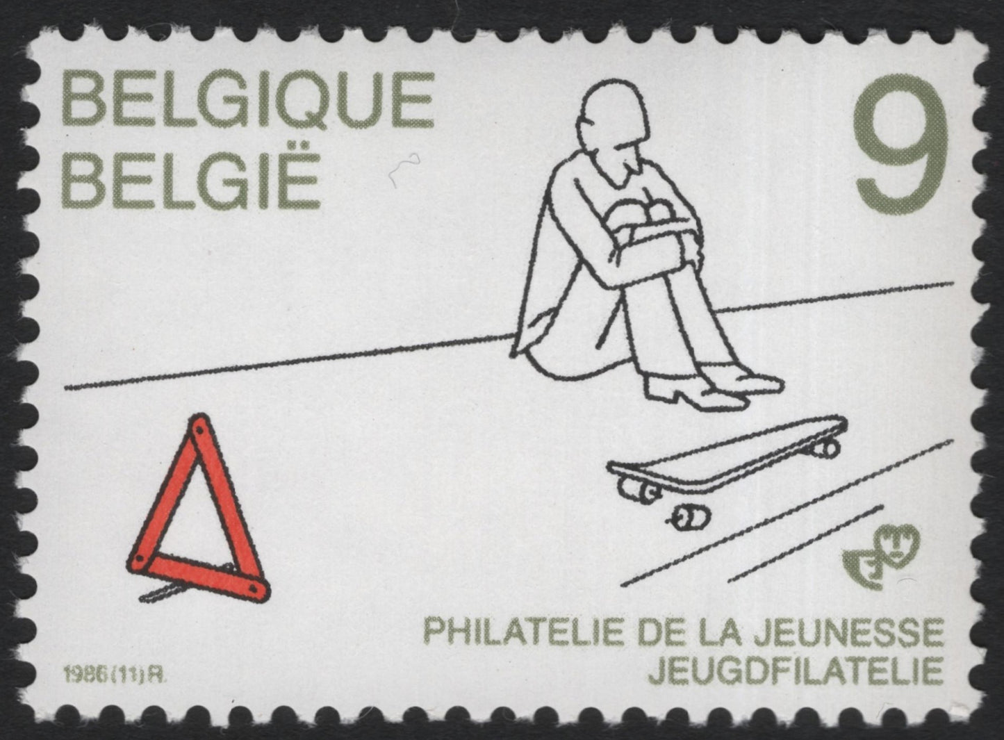 SCG8664 - Belgium 1986 Youth Philately Stamp – “Philatélie de la Jeunesse / Jeugdfilatelie”