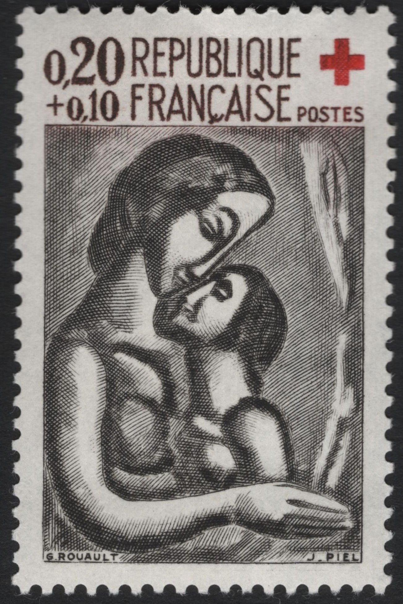 SCG9330 - France 0.20 + 0.10 F Red Cross – Mother and Child (Rouault)