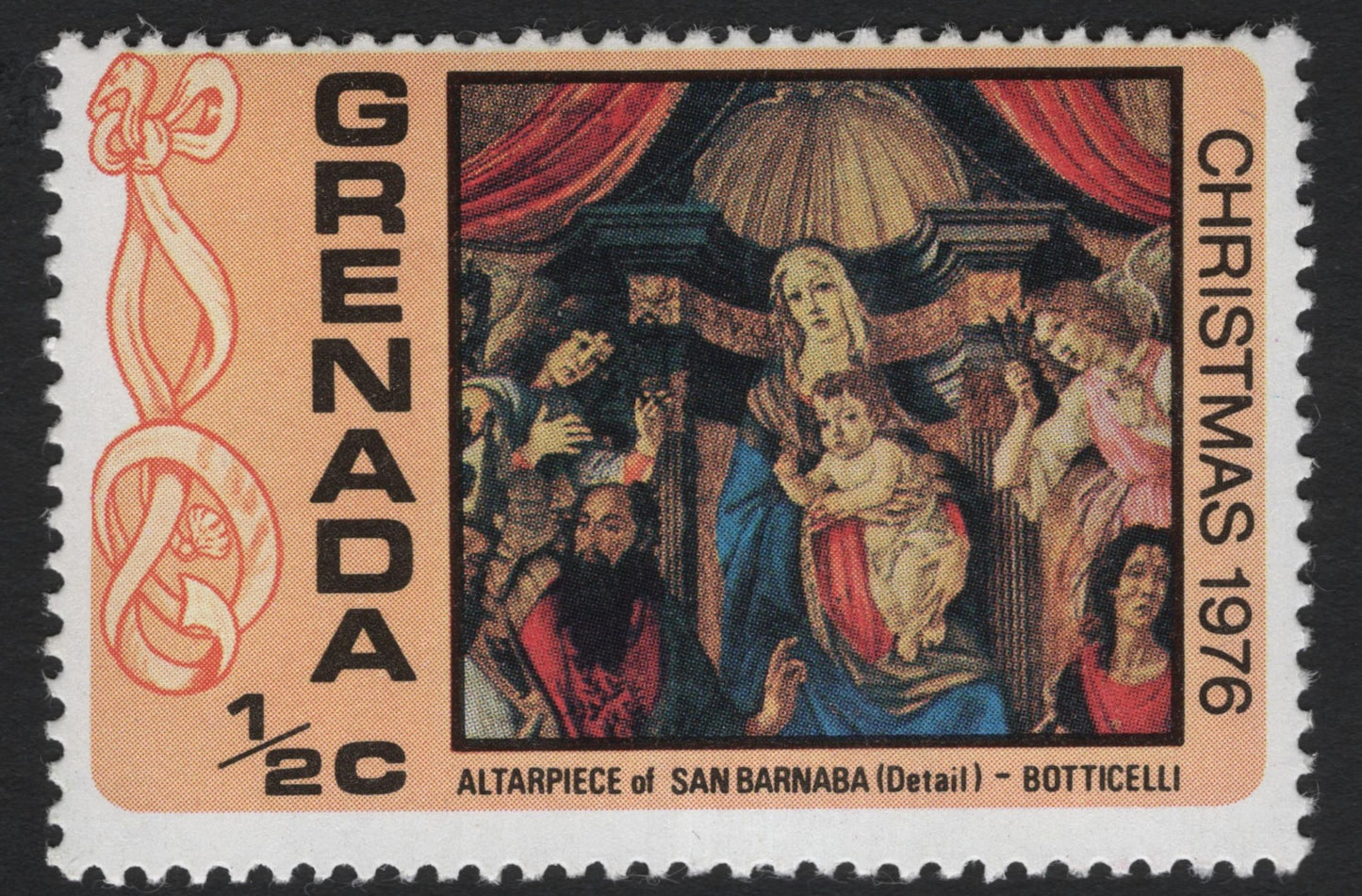 SCG9723 - Grenada 1976 – Christmas Issue, Botticelli “Altarpiece of San Barnaba” (½c)