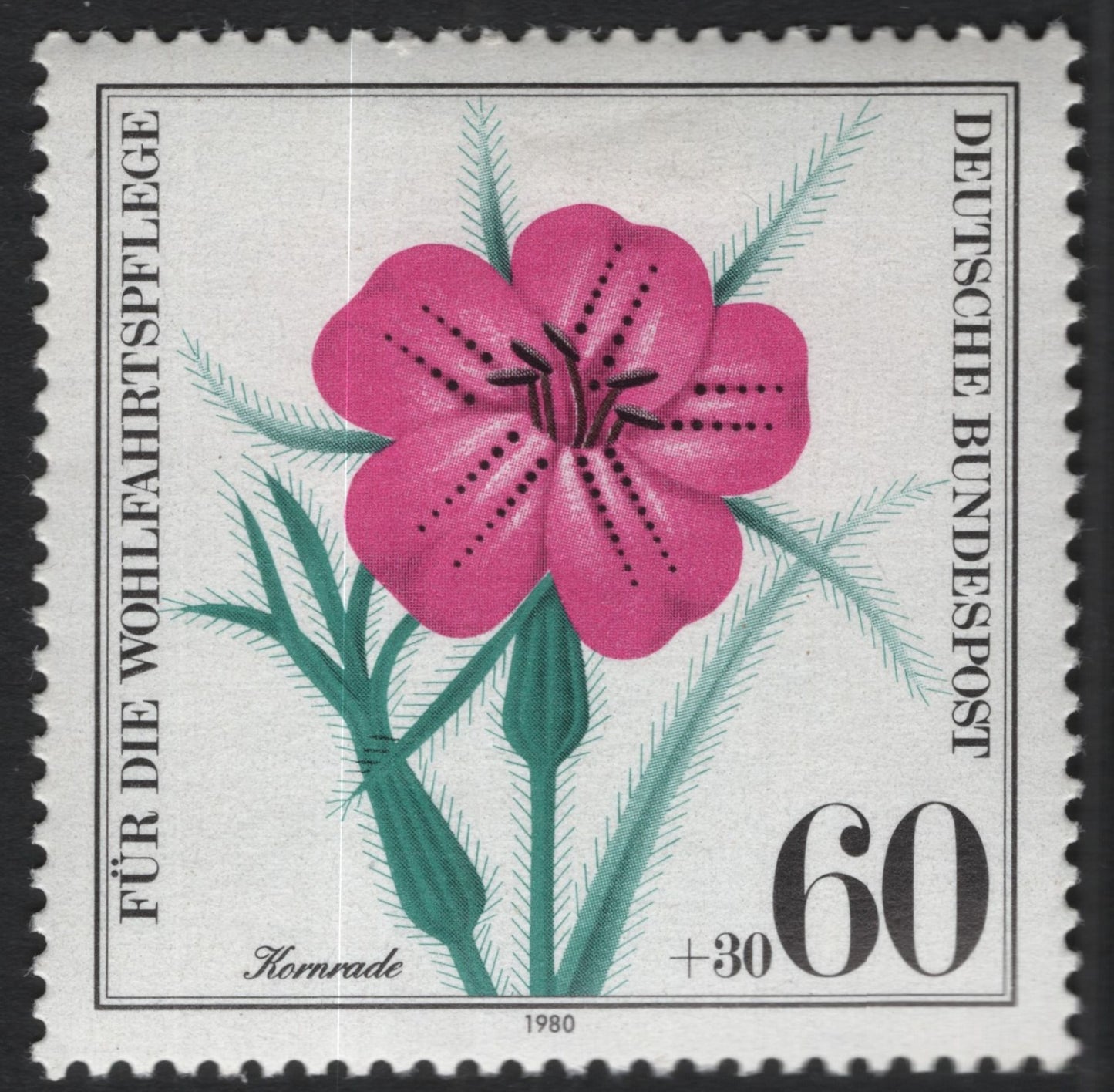 SCG9724 - Germany (Federal Republic) 1980 – 60+30 Pf “Cornrade Flower” Welfare Semi-Postal