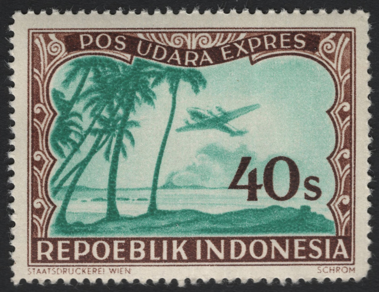 SCG9726 - Indonesia – 40s “Pos Udara Expres” Airmail Stamp (c. 1948–49)