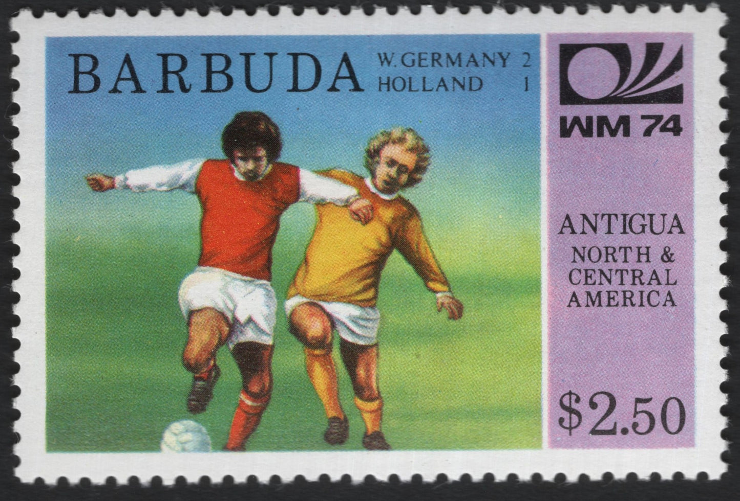 SCG9728 - Barbuda 1974 World Cup Final – West Germany vs. Holland – $2.50 Airmail