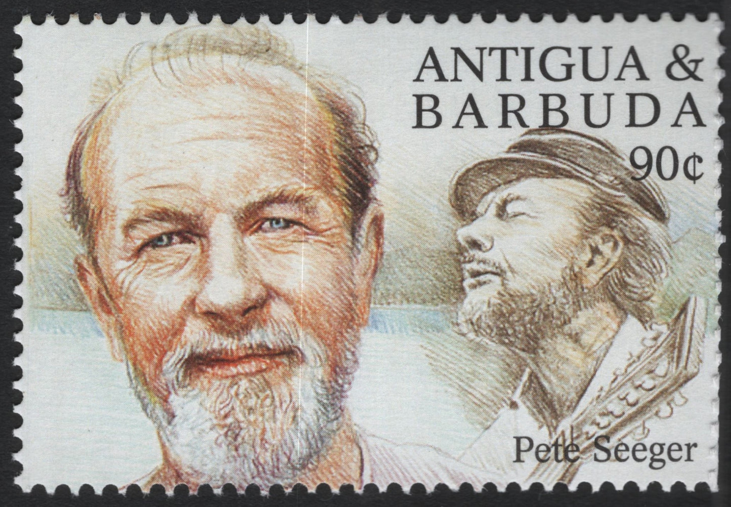 SCG9621 - Antigua & Barbuda – Pete Seeger 90¢ Commemorative Stamp