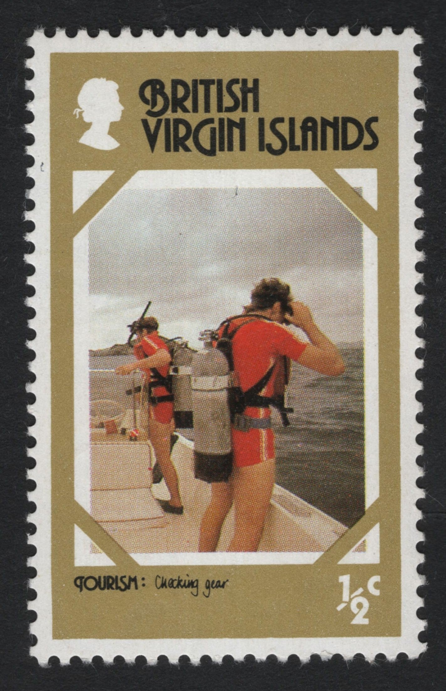 SCG6801 - British Virgin Islands ½¢ “Tourism: Checking Gear” (Scuba Divers)