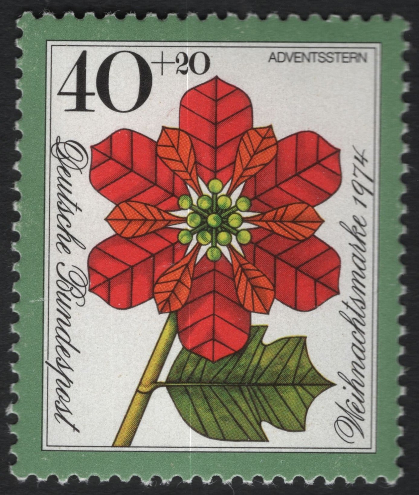 SCG9692 - Germany 1974 Christmas Semi-Postal – Advent Star (40+20 Pf)
