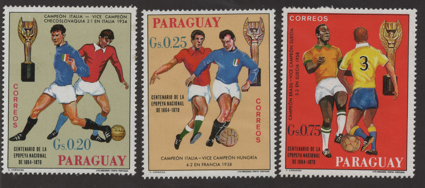 SCG171 Paraguay World Cup Football Stamps – Historic Champions & 1864–1870 National Epic Centenary