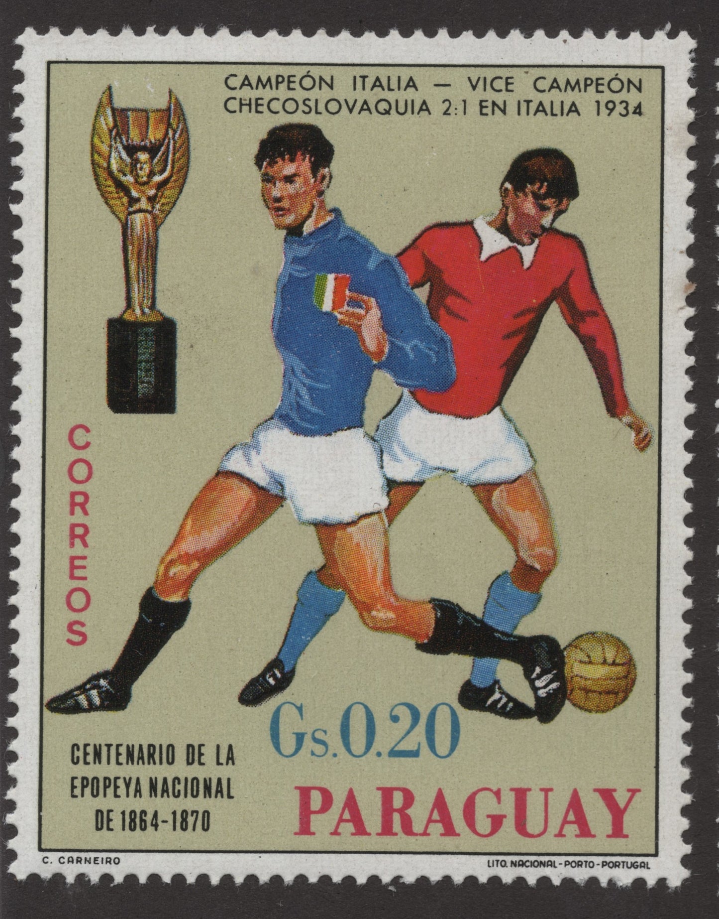 SCG171 Paraguay World Cup Football Stamps – Historic Champions & 1864–1870 National Epic Centenary
