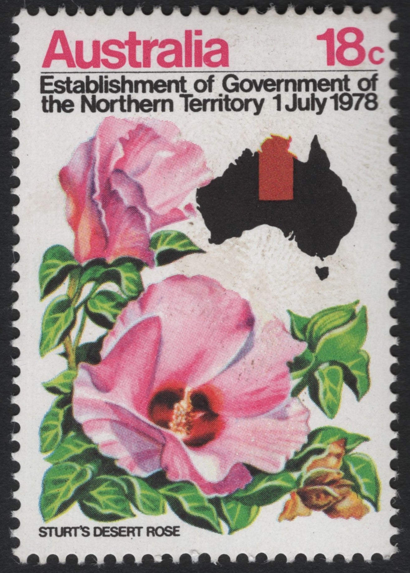 SCG10066 - Australia 1978 – Establishment of Northern Territory Government, 18c “Sturt’s Desert Rose”