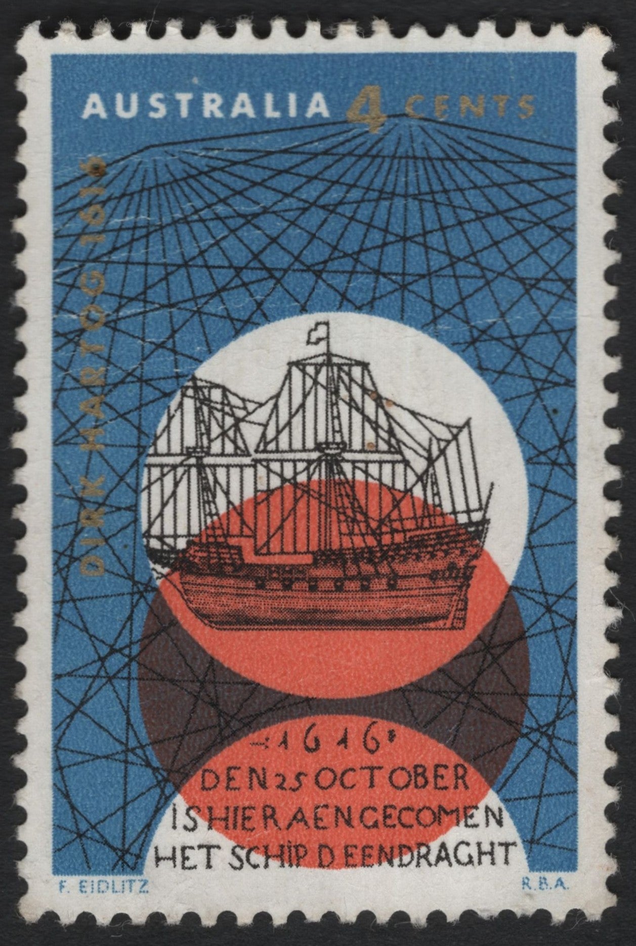SCG10067 - Australia 1966 – Dirk Hartog 1616 “Eendragt” 4c Commemorative