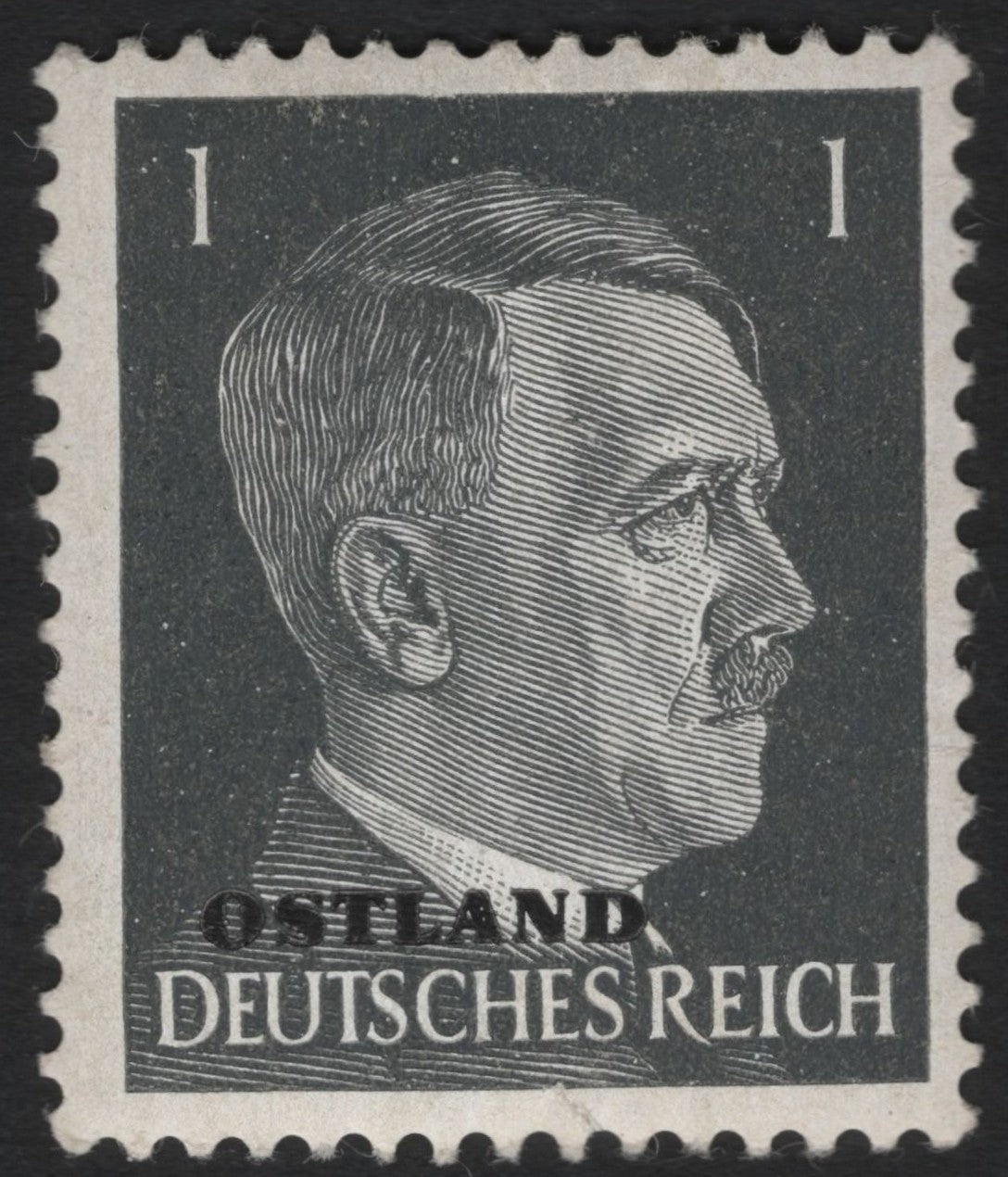 SCG9375 - Germany (Occupation of Ostland) – 1 Pfennig Hitler Head Overprint (c.1941–1944)
