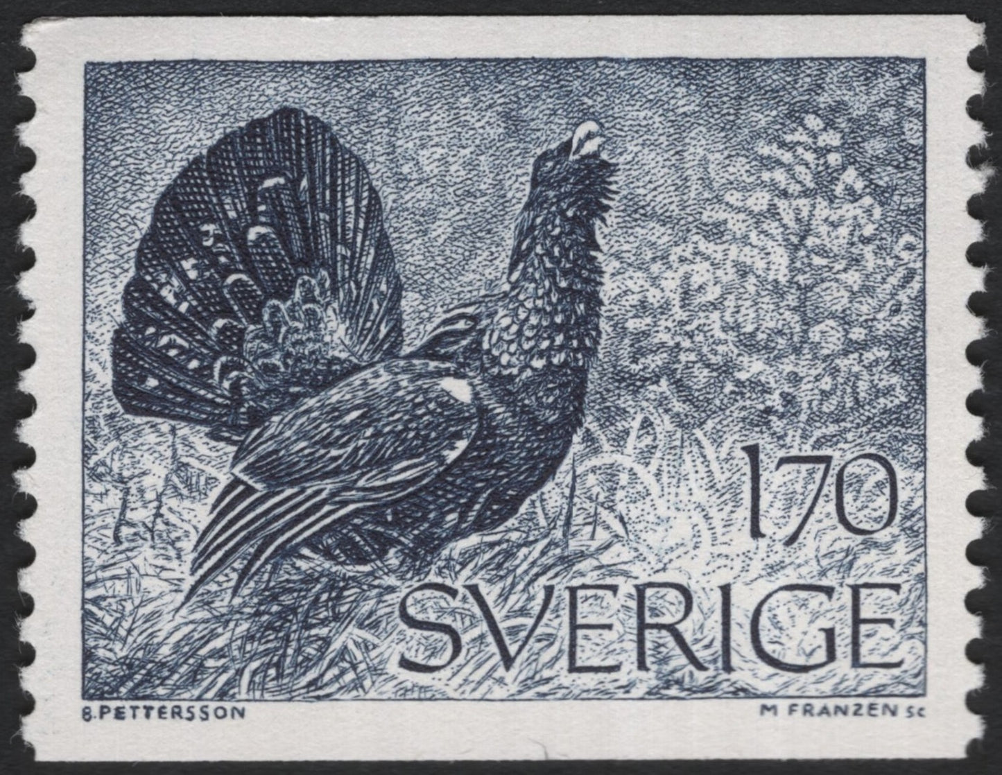 SCG10071 - Sweden 1974 – Capercaillie in Forest Scene (1.70 kr)