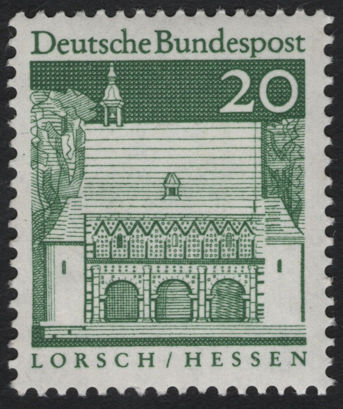 SCG9759 - Germany (Deutsche Bundespost) 20 Pf – Lorsch Abbey Gatehall, Hessen