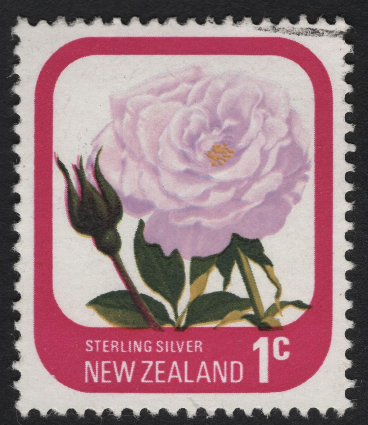 SCG10056 - New Zealand 1c “Sterling Silver” Rose – 1975 Definitive Flower Series