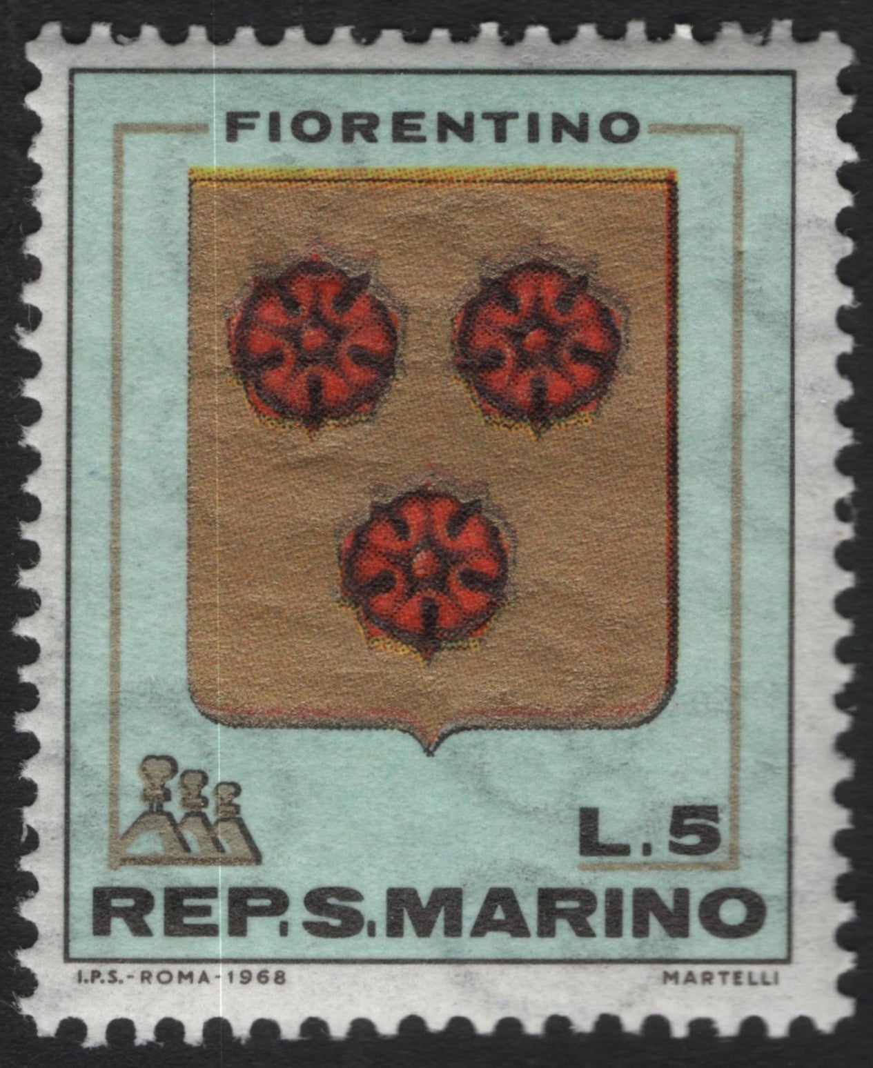 SCG9762 - San Marino 1968 “Fiorentino Coat of Arms” – 5 Lire