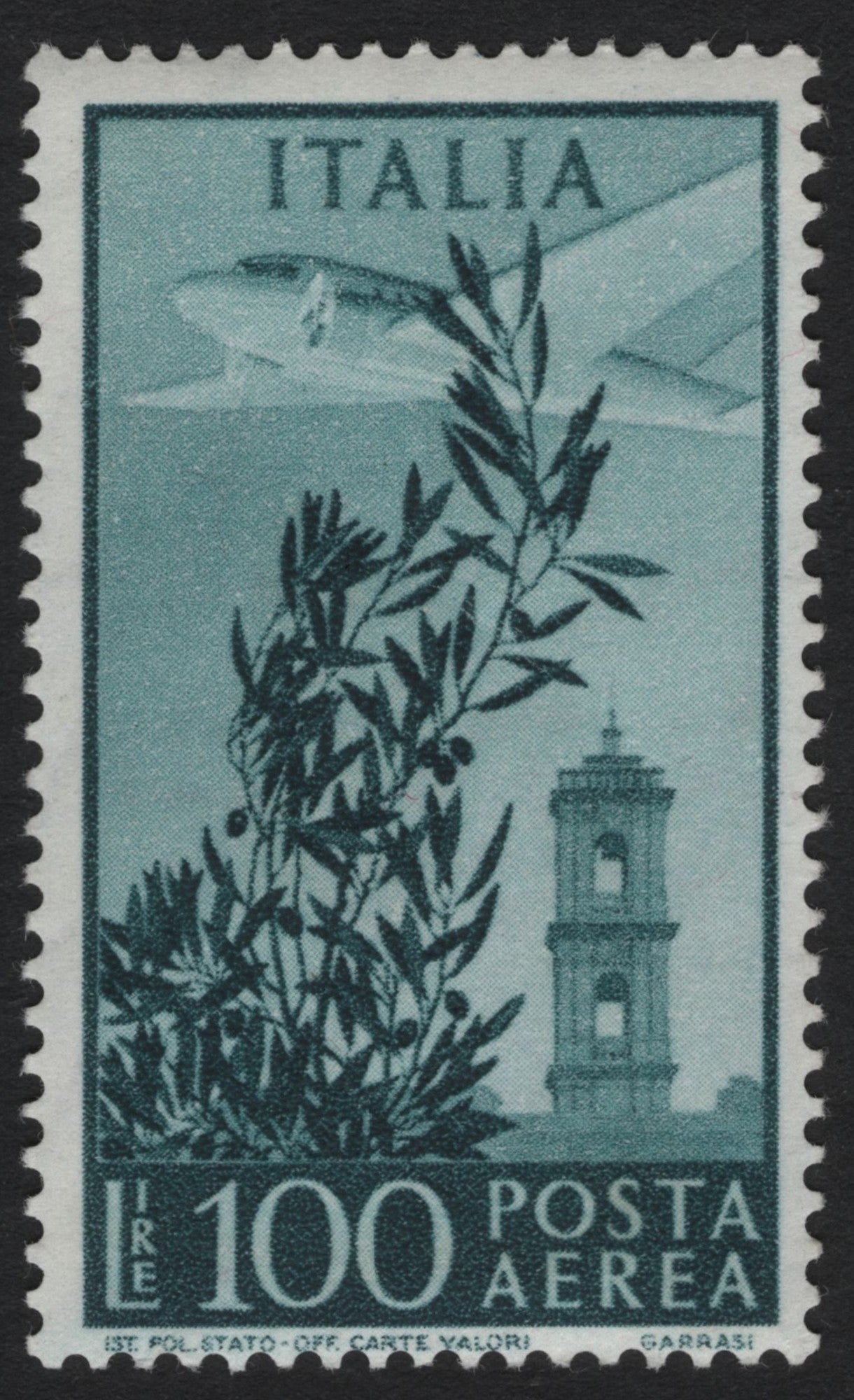 SCG10061 - 🇮🇹 Italy – 100 Lire Airmail “Olive Branch & Aircraft” (c.1950s)
