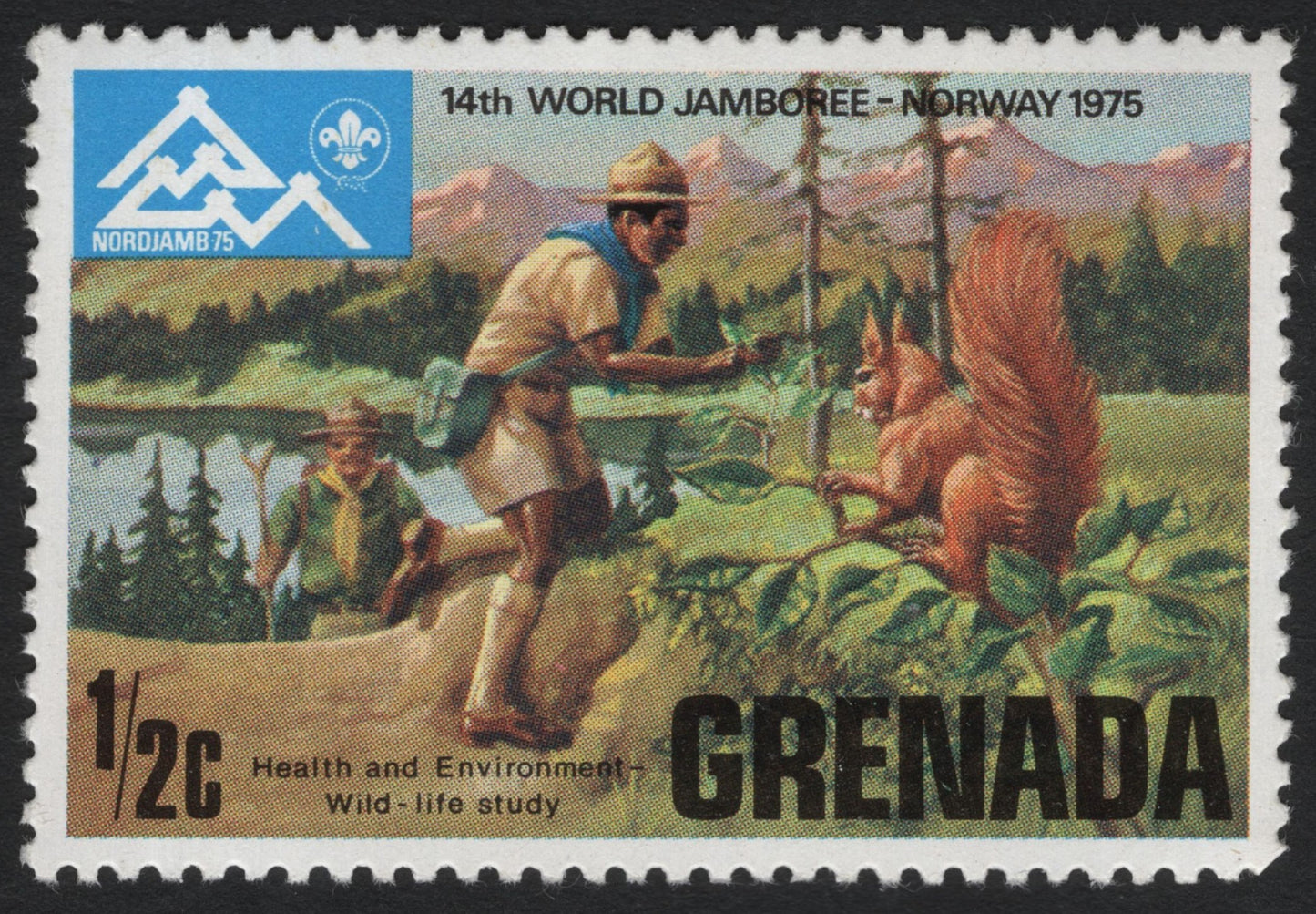 SCG10094 - Grenada 1975 – 14th World Jamboree “Wild-life Study” Stamp (½c)