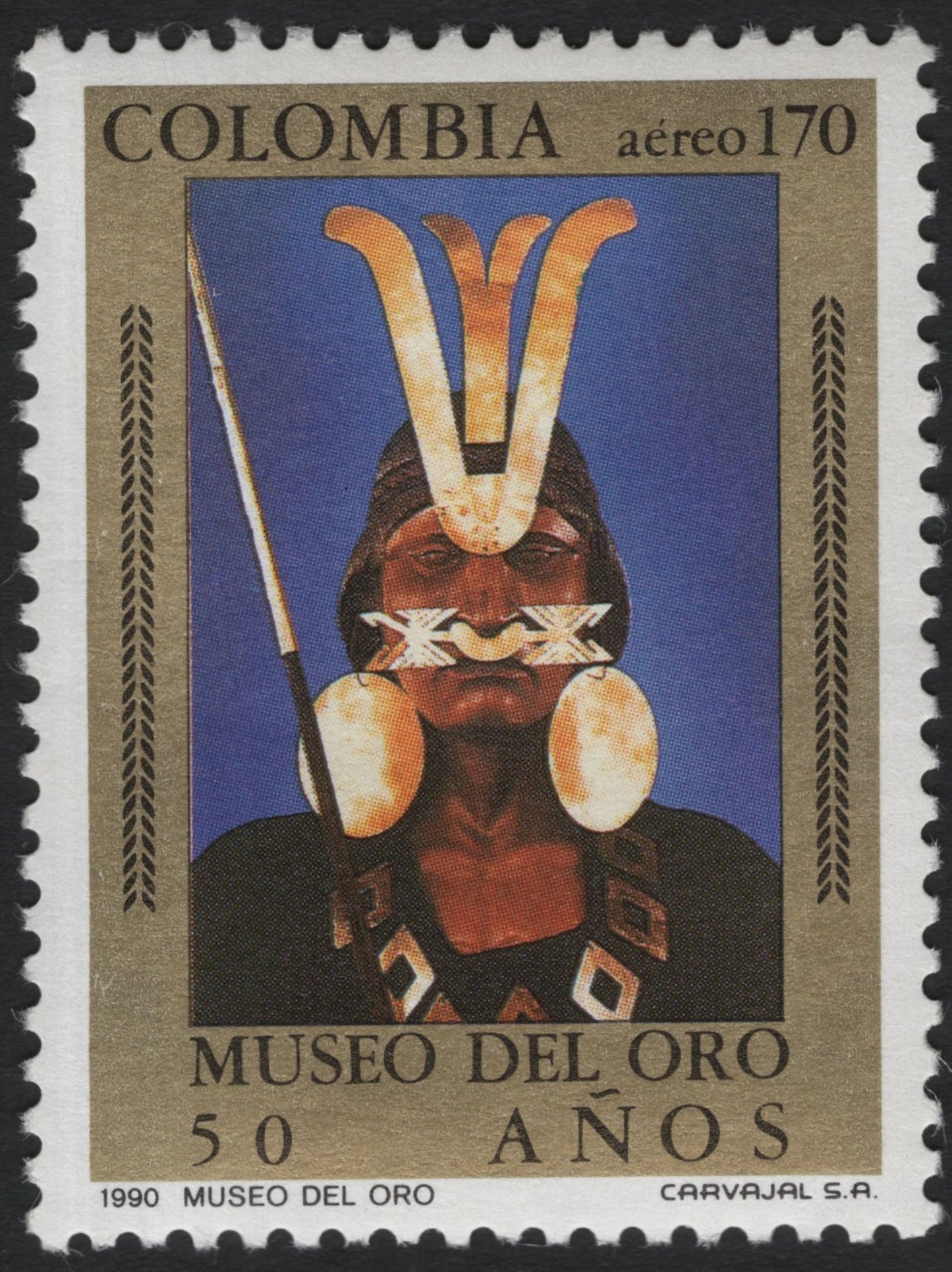 SCG8789 - Colombia 1990 – Museo del Oro 50 Años Airmail (Aéreo 170)