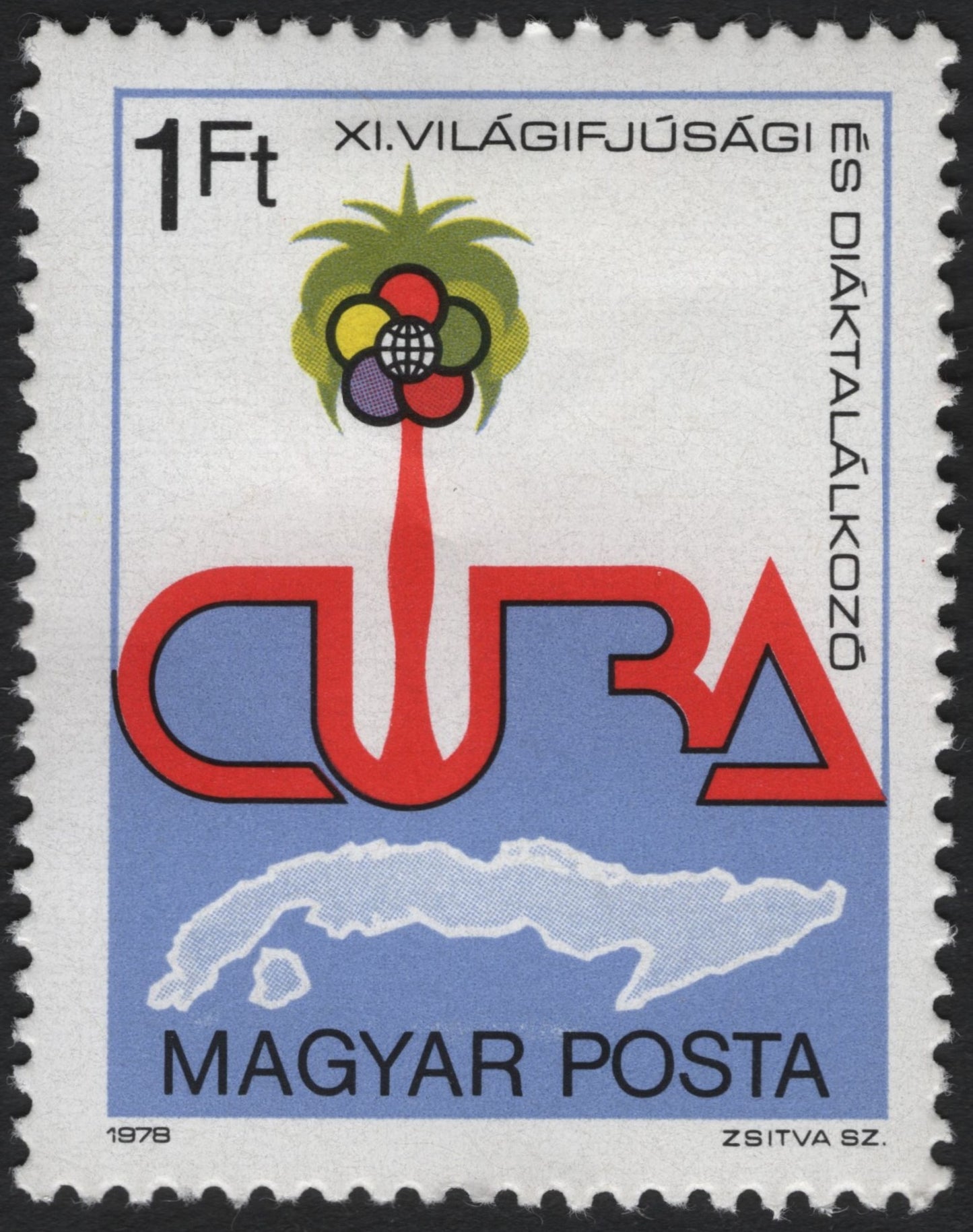 SCG8792 - Hungary 1978 – XI World Festival of Youth & Students, Havana (1 Ft)