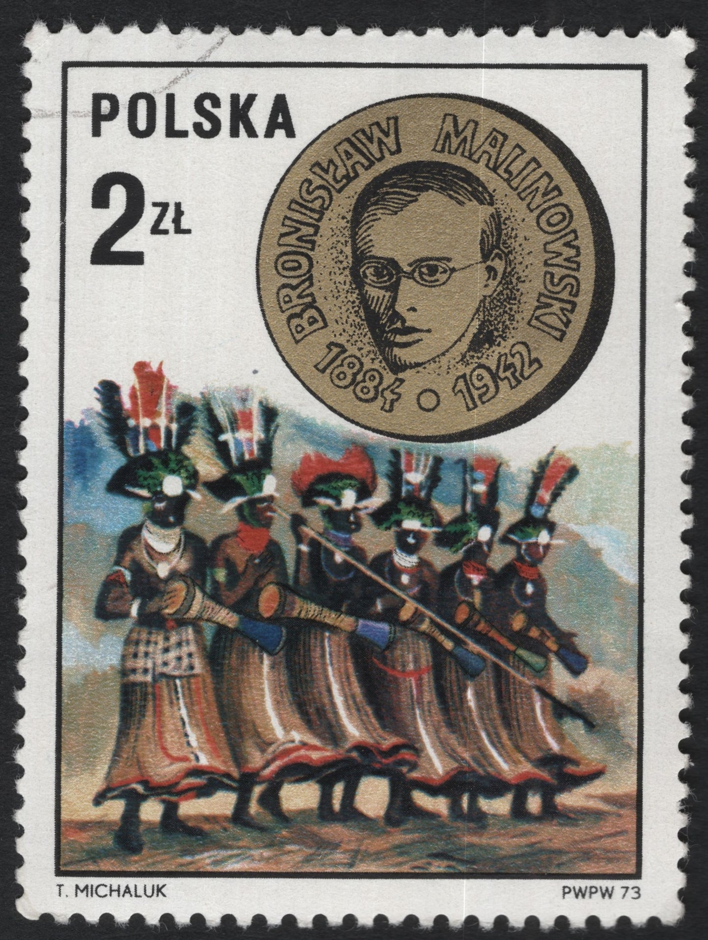 SCG10084 - Poland 1973 – Bronisław Malinowski & Trobriand Islanders Dance – 2 zł Commemorative
