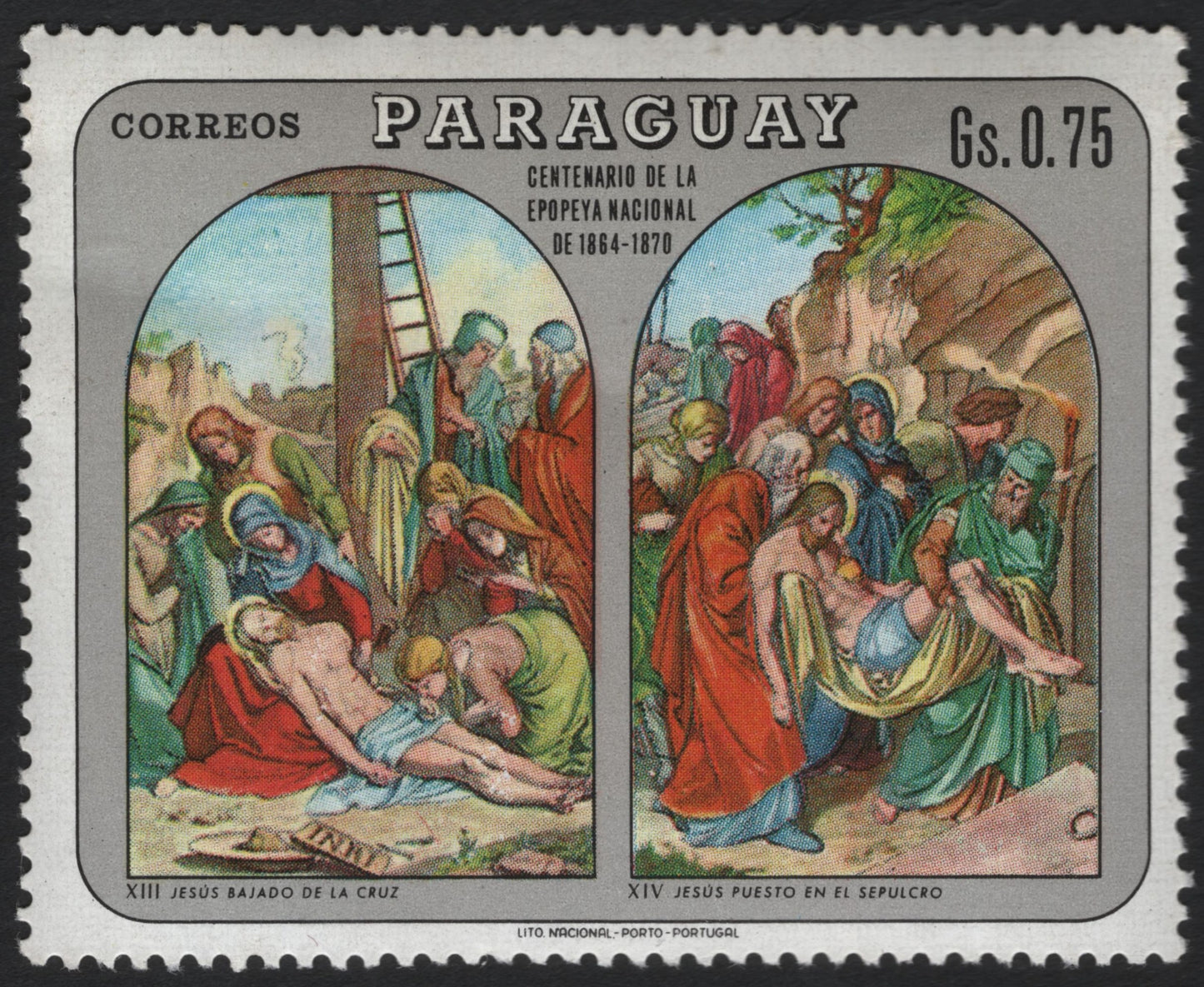 SCG10085 - Paraguay – Passion of Christ Diptych: Descent from the Cross & Entombment – 0.75 Gs
