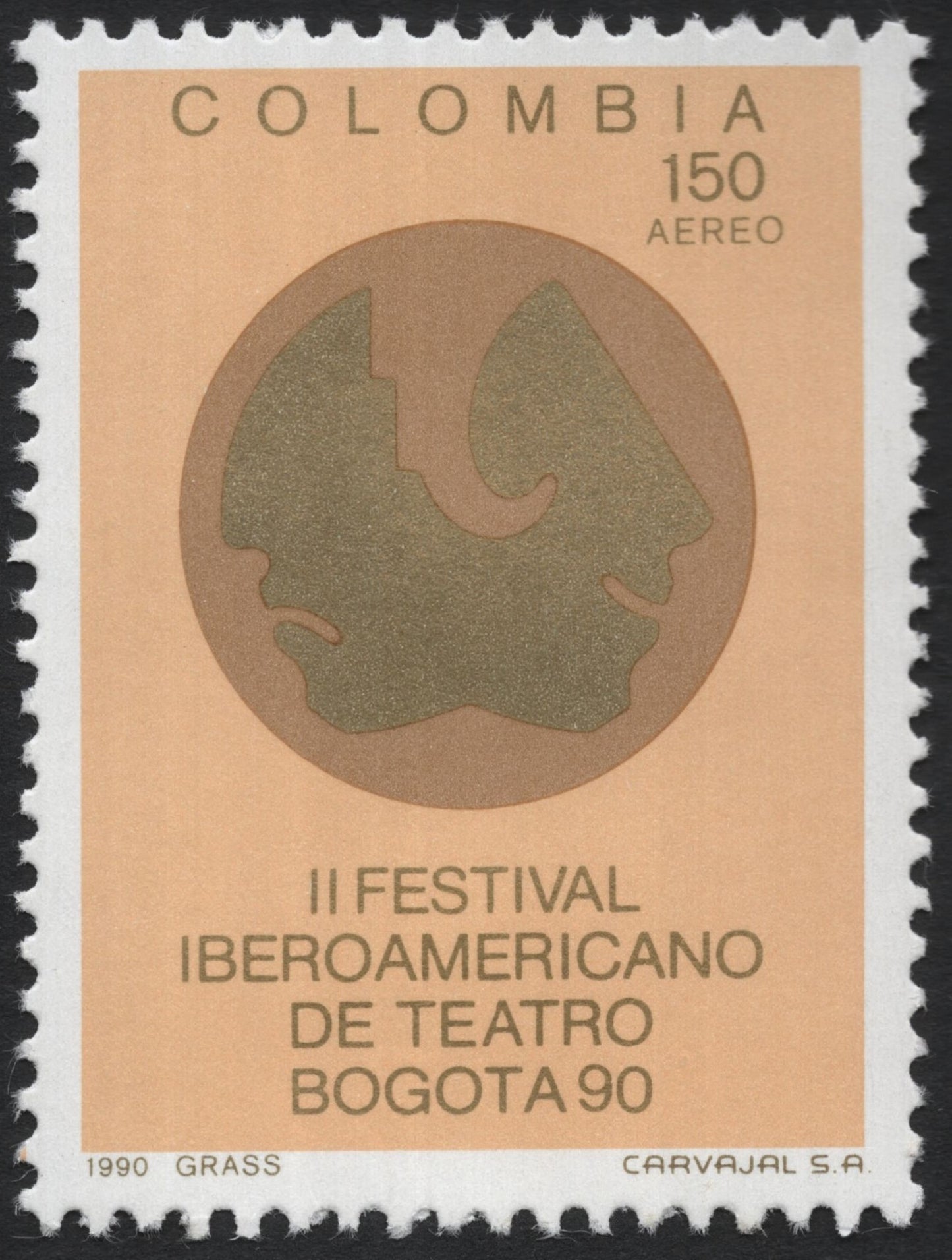 SCG8730 - Colombia – 1990 II Festival Iberoamericano de Teatro, Airmail 150c